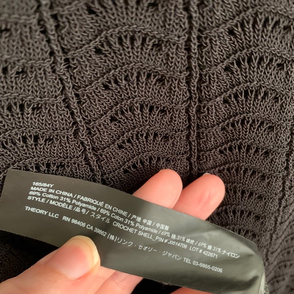 NWT Theory Crochet Shell Black Tank Small - Picture 9 of 9